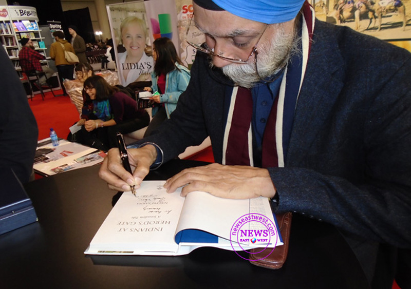 Navtej Sarna signing his books at Toronto International Book Fair.