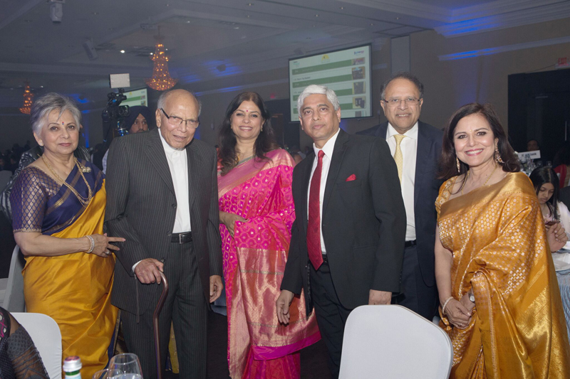 Dr Papneja and Nimmi Papneja seen with Indian high commissioner Vikas Swarup and businessman Inder Sharma at the AIM for SEVA gala 2017