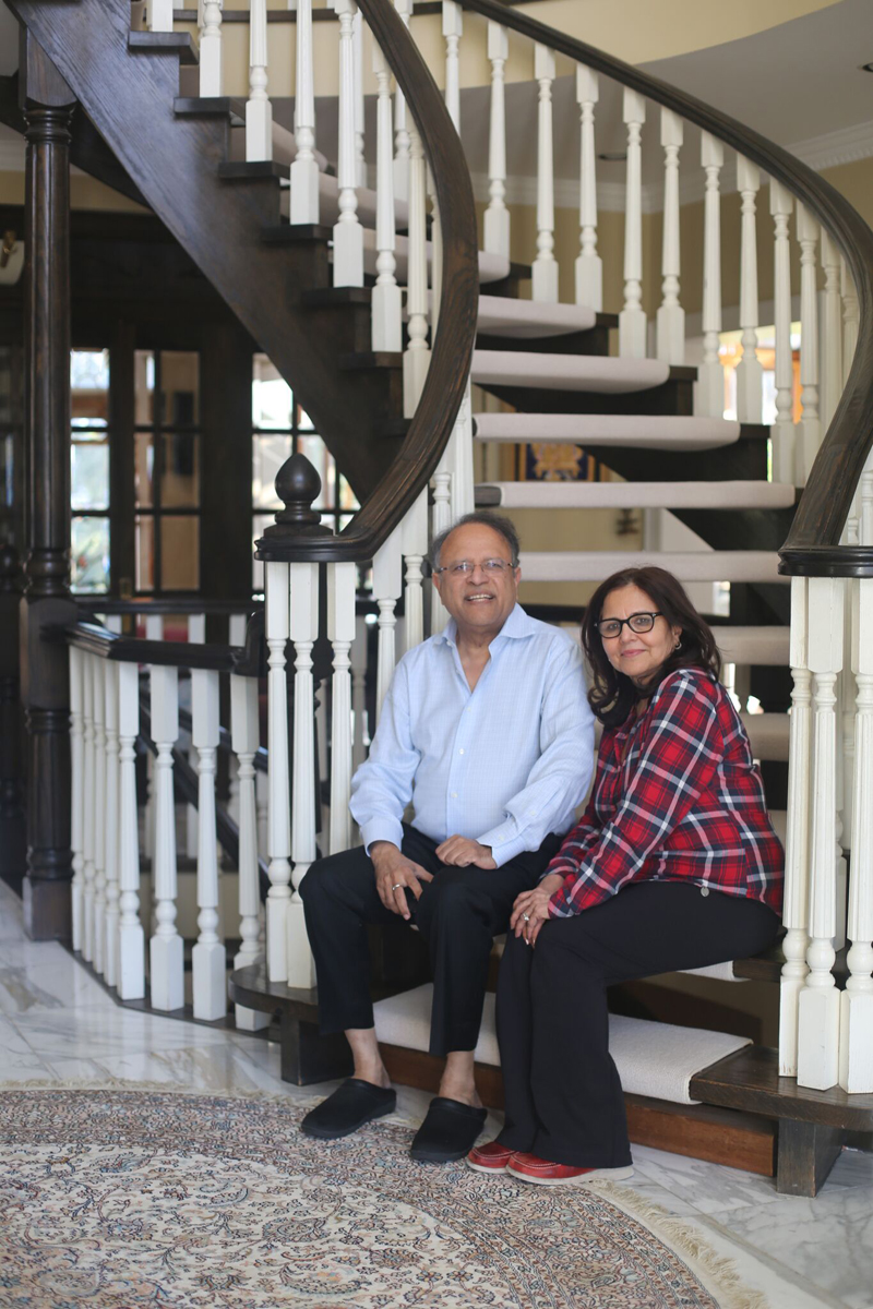 Dr terry Papneja and wife Nimmi at home.