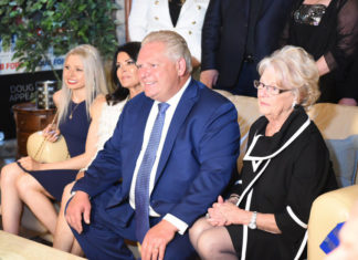 Doug Ford with family on election night