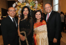 Dr Terry Papneja (extreme right) and his wife Nimmi Papneja with Anu and Arun Srivastava at AIM for SEVA gala.