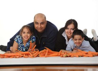 Amrik Sahota with his family.