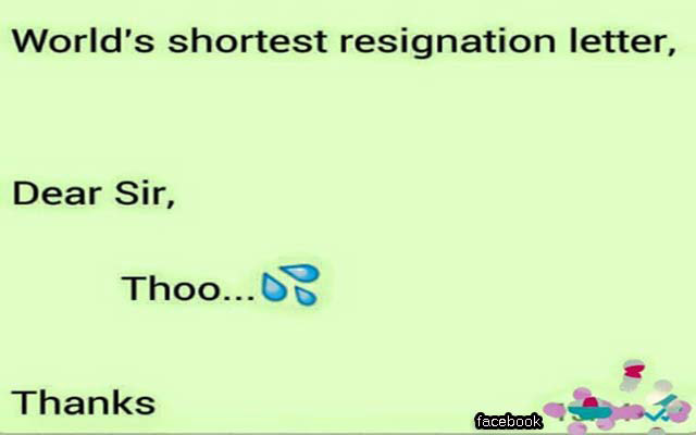 Shortest Resignation Letter