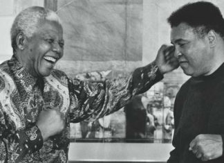 Muhammad Ali with Nelson Mandela.