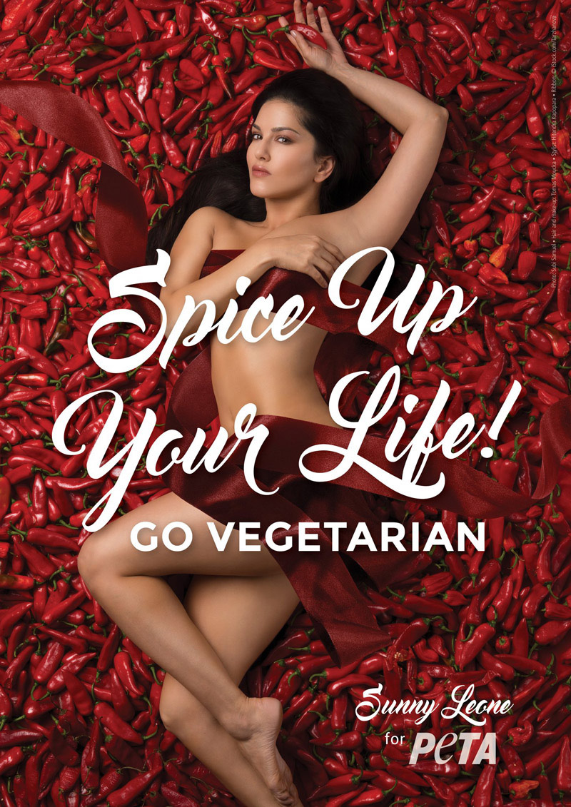 800px x 1131px - Sunny Leone nude ad for PETA in support of animal rights