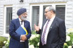 Surjit Babra with Toronto Metropolitan University president and vice-chancellor Mohamed Lachemi.